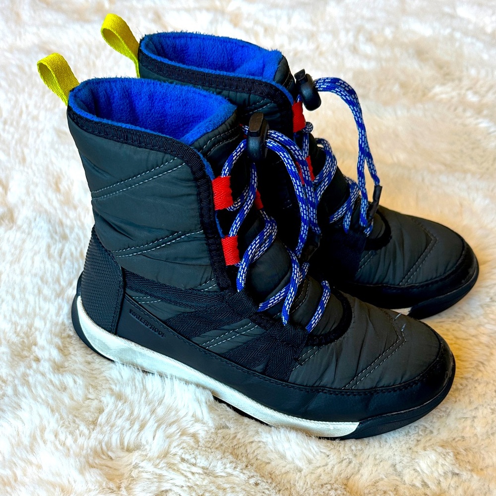 Sorel Black and Blue Sneaker Boots